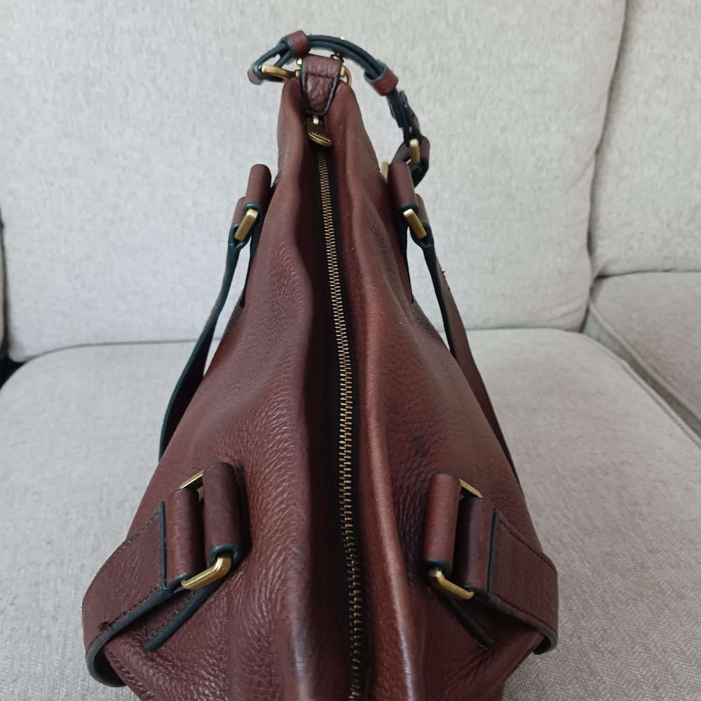 Fossil Brown Leather Satchel Bag - Picture 8 of 14